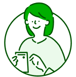 イラスト：スマートフォンのカレンダーで
            シフトを確認する人